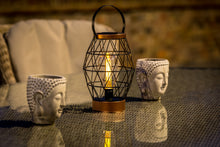 Load image into Gallery viewer, Industrial Chic Geo Battery Powered Table Lantern