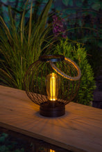 Load image into Gallery viewer, Industrial Chic Black Metal Round Battery Powered Lantern