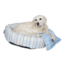 Load image into Gallery viewer, Coastal Stripe Round Dog Bed