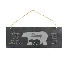 Load image into Gallery viewer, Personalised Bear Slate Hanging Sign