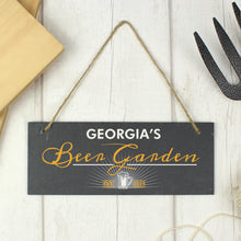 Load image into Gallery viewer, Personalised Beer Garden Slate Hanging Sign