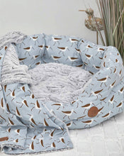 Load image into Gallery viewer, Coastal Print Oval Dog Bed