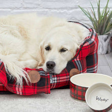 Load image into Gallery viewer, Highland Red Tartan Oval Dog Bed