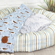 Load image into Gallery viewer, Coastal Stripe Round Dog Bed