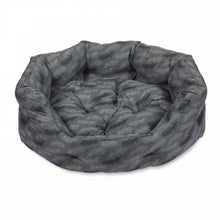 Load image into Gallery viewer, Feather Print Oval Dog Bed