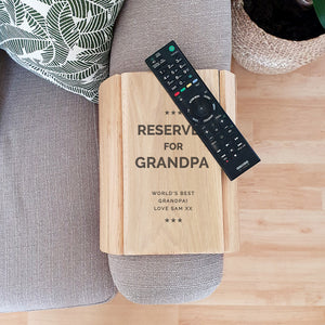 Personalised Reserved For Wooden Sofa Armchair Tray